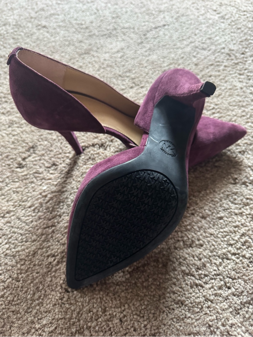 Michael Kors Plum Suede Pointed-Toe Pumps - Picture 3 of 3